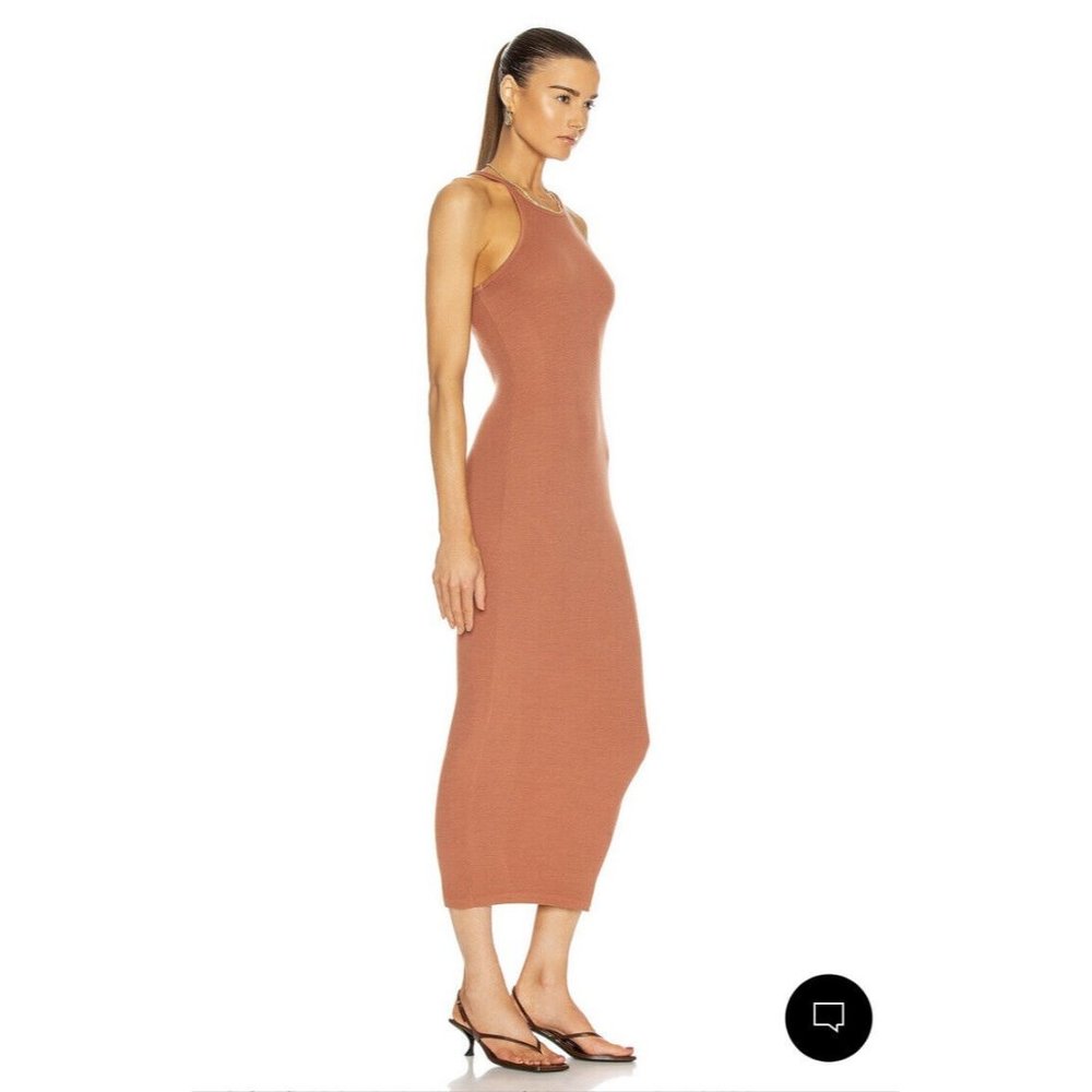 Enza Costa Silk Rib Reverse Racer Maxi Dress Clay - Picture 2 of 6
